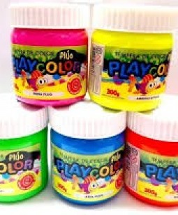 Tempera en pote playcolor fluo 300gr