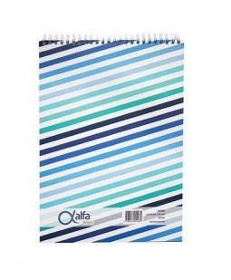Block alfa con espiral a6 x 80 hojas