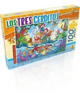 Puzzle los tres cerditos implas 100pz