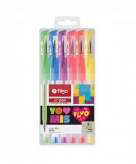 Boligrafo filgo roller gel fluo x6