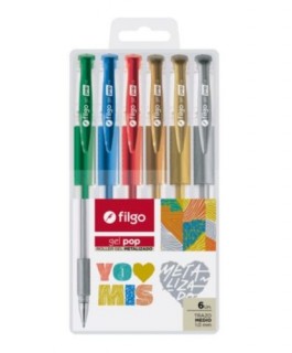 Boligrafo filgo roller gel metal x6