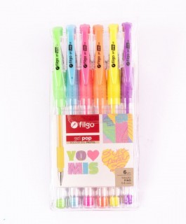 Boligrafo filgo roller gel pastel x6