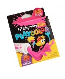 Tempera playcolor fluo x 6