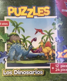 Puzzle x2 dinosaurio x12 pz totogames